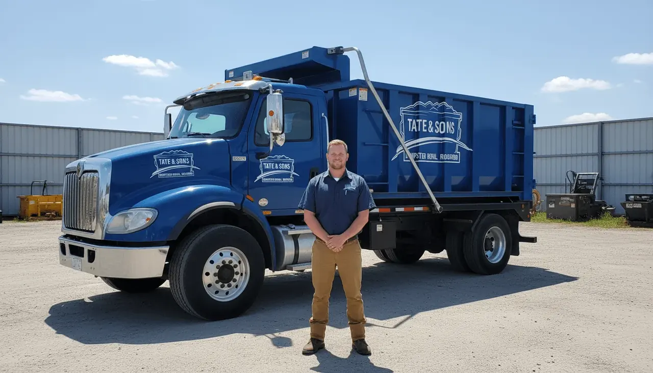 Mark Reynolds, Lead Driver at Tate & Sons Dumpster Rental Rockford in Rockford, IL Mark Reynolds, Lead Driver at Tate & Sons Dumpster Rental Rockford in Rockford, IL